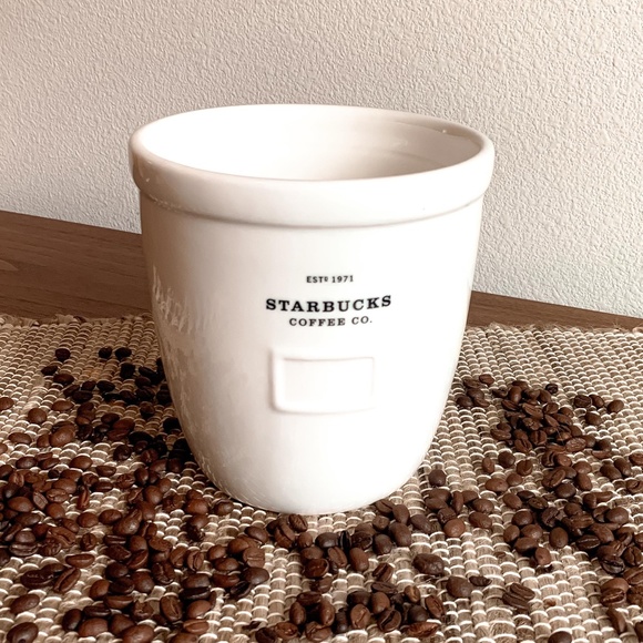 2002 large Starbucks Crock Utensil Holder